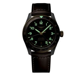 Montre Longines Spirit Zulu Time Cadran Anthracite Bracelet cuir