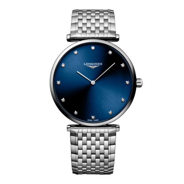 Montre La Grande Classique De Longines Cadran Bleu soleillé Bracelet Acier