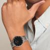 Montre La Grande Classique De Longines Cadran Noir laqué poli Bracelet Acier