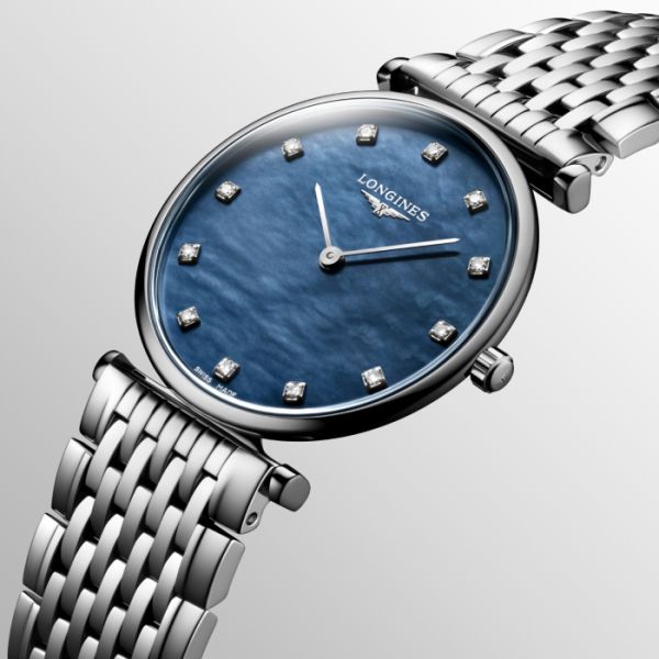 Montre La Grande Classique De Longines Cadran Nacre bleue Bracelet Acier