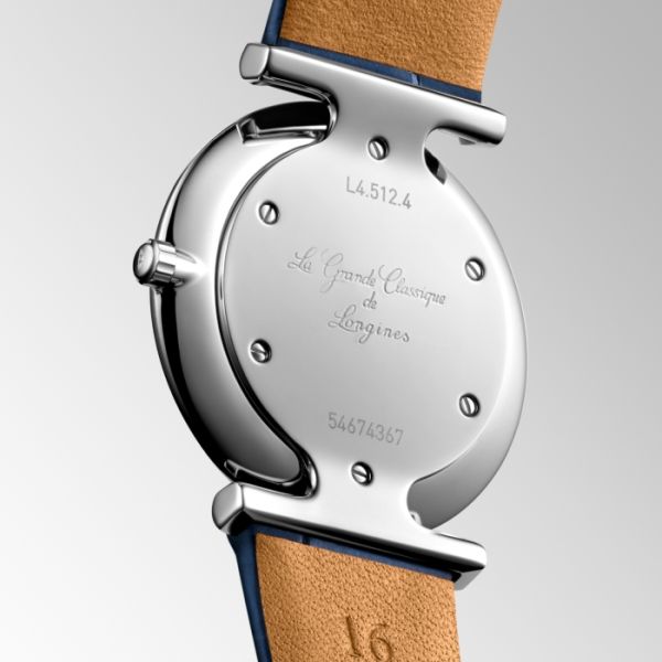 Montre La Grande Classique De Longines Cadran Nacre bleue Bracelet Alligator