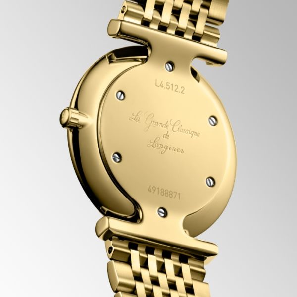 Montre La Grande Classique De Longines Cadran Doré Bracelet PVD jaune