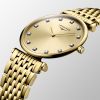 Montre La Grande Classique De Longines Cadran Doré Bracelet PVD jaune