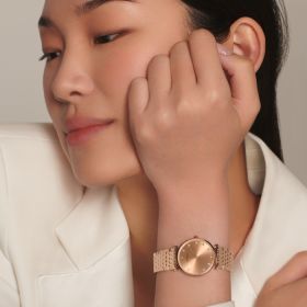 Montre La Grande Classique De Longines Cadran Rouge Bracelet Revêtement PVD rouge