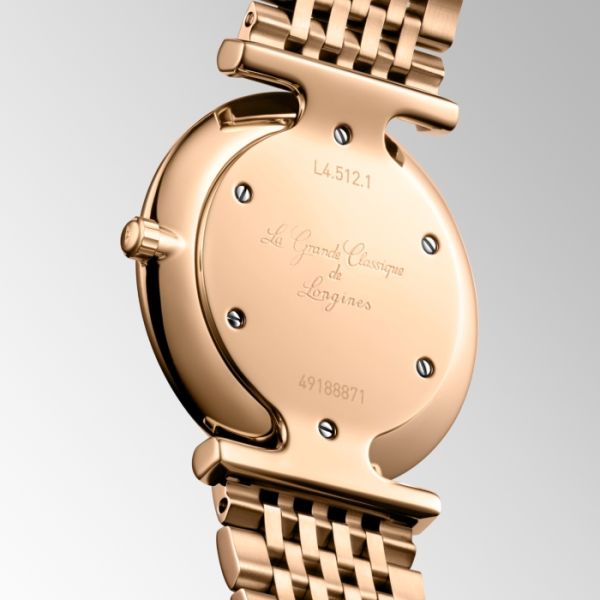 Montre La Grande Classique De Longines Cadran Rouge Bracelet Revêtement PVD rouge