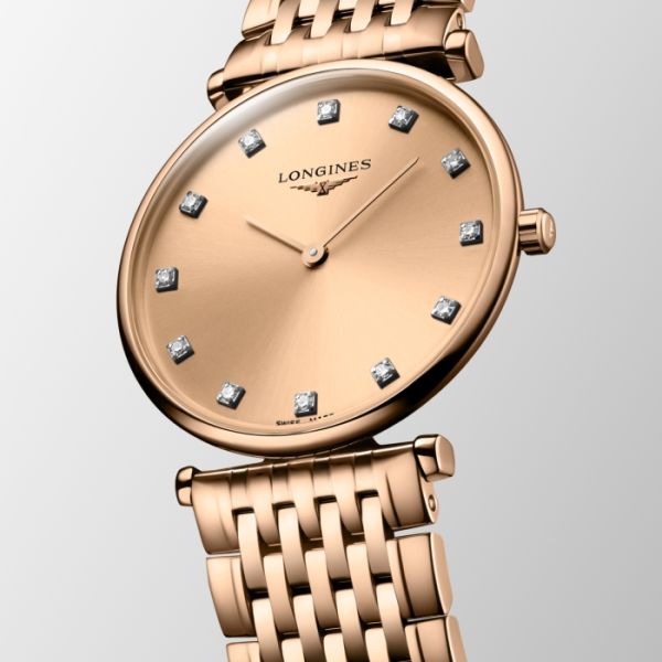 Montre La Grande Classique De Longines Cadran Rouge Bracelet Revêtement PVD rouge