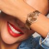 Montre La Grande Classique De Longines Cadran Rouge Bracelet Revêtement PVD rouge