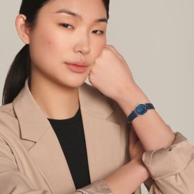 Montre La Grande Classique De Longines Cadran Nacre bleue Bracelet Alligator