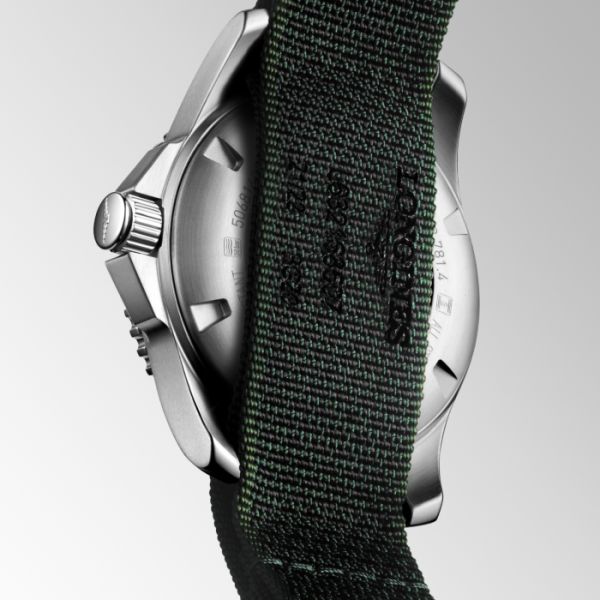 Montre Hydroconquest Cadran Noir Bracelet Nylon Vert