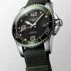 Montre Hydroconquest Cadran Noir Bracelet Nylon Vert