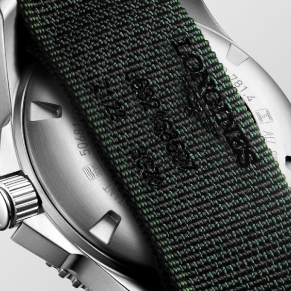 Montre Hydroconquest Cadran Noir Bracelet Nylon Vert