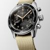 Montre Longines Spirit Flyback Cadran Noir soleillé Bracelet nylon