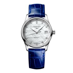 Montre Longines Master Collection Cadran Nacre blanche Bracelet Alligator
