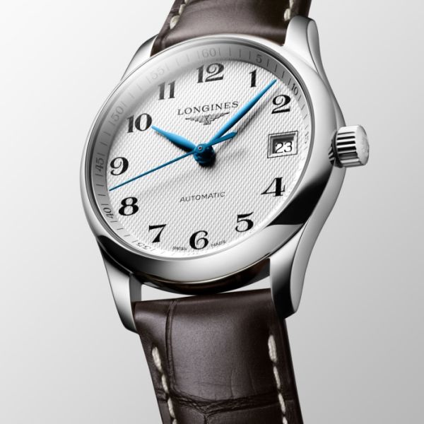 Montre Longines Master Collection Cadran Argenté "grain d'orge" Bracelet Alligator