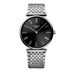 Montre La Grande Classique De Longines Cadran Noir soleillé Bracelet Acier