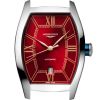 Montre Longines Evidenza Cadran Rouge Bracelet Alligator