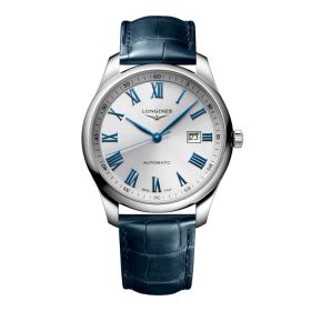 Montre Longines Master Collection Cadran Argenté Bracelet Alligator