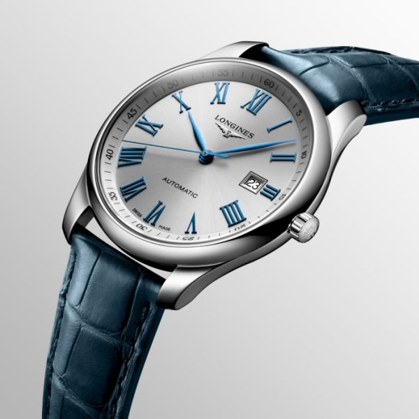 Montre Longines Master Collection Cadran Argenté Bracelet Alligator