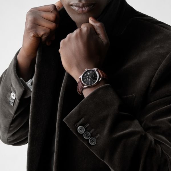 Montre Longines Master Collection Cadran Noir Bracelet Alligator