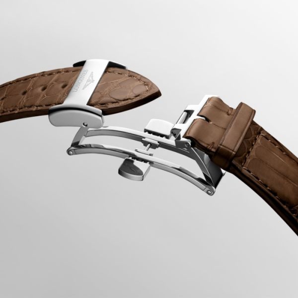 Montre Longines Master Collection Cadran Noir Bracelet Alligator