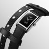 Montre Longines Dolcevita X Yvy Cadran Noir laqué poli Bracelet cuir
