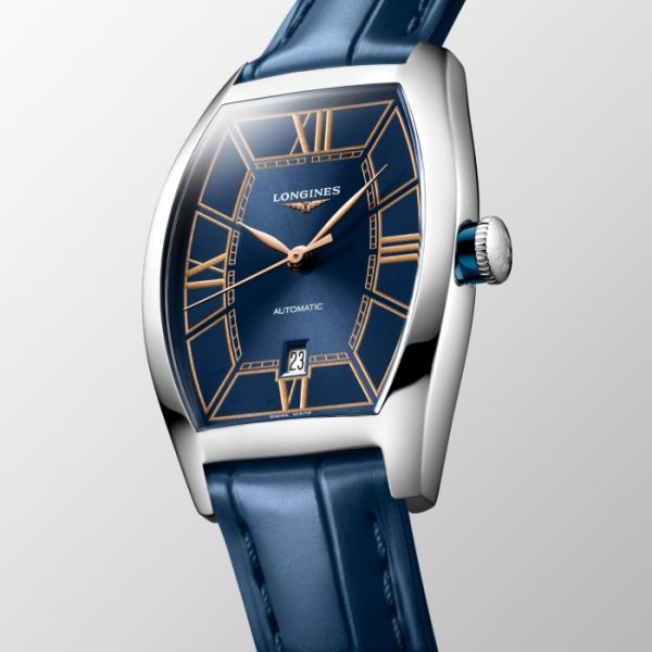 Montre Longines Evidenza Cadran Bleu Bracelet Alligator