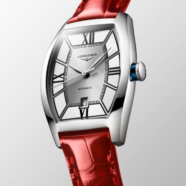 Montre Longines Evidenza Cadran Argenté Bracelet Alligator