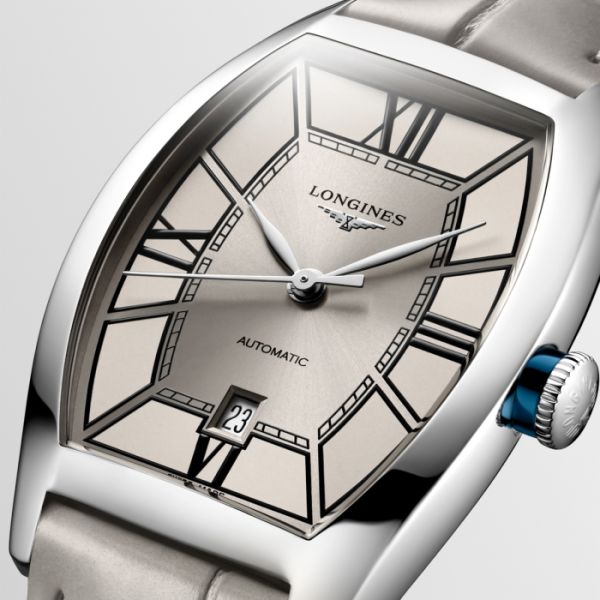 Montre Longines Evidenza Cadran Champagne Bracelet Alligator