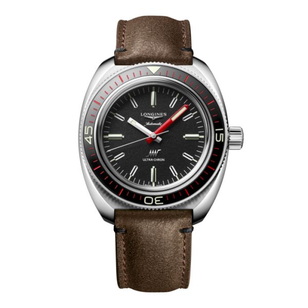 Montre Ultra-Chron Cadran Noir Bracelet cuir