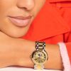Montre Longines Primaluna Moonphase Cadran Doré Bracelet Acier Coiffe Or Rose