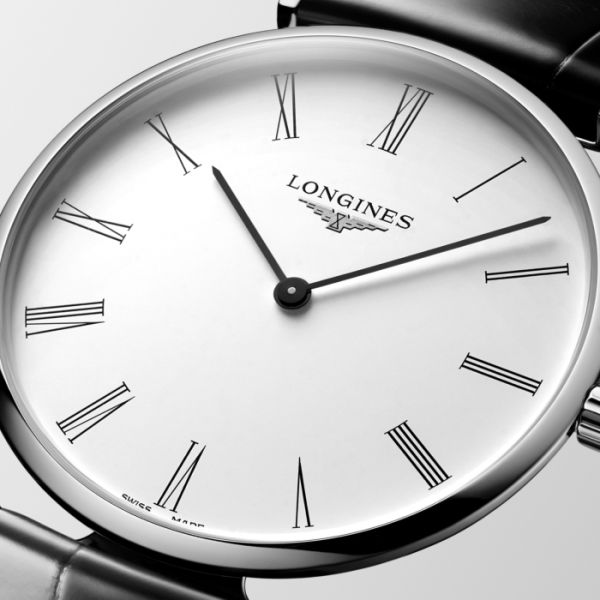 Montre La Grande Classique De Longines Cadran Blanc Bracelet Alligator