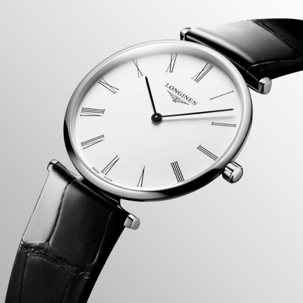 Montre La Grande Classique De Longines Cadran Blanc Bracelet Alligator