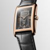 Montre Longines Dolcevita Cadran Noir Bracelet Alligator