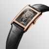 Montre Longines Dolcevita Cadran Noir Bracelet Alligator