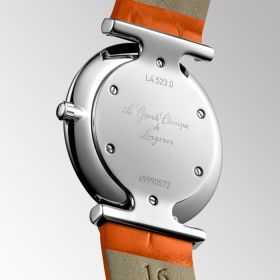 Montre La Grande Classique De Longines Monochrome Cadran Orange laqué poli Bracelet Alligator