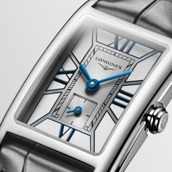 Montre Longines Dolcevita Cadran Blanc Bracelet Alligator