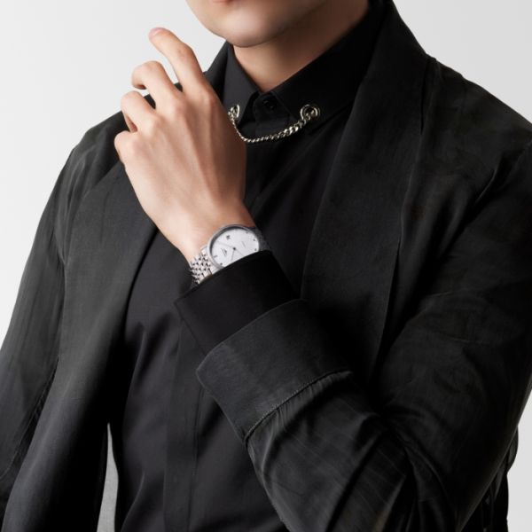 Montre Longines Elegant Collection Cadran Striped Silver Bracelet Acier