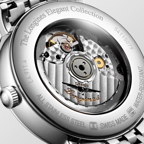 Montre Longines Elegant Collection Cadran Striped Silver Bracelet Acier