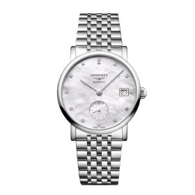 Montre Longines Elegant Collection Cadran Nacre blanche Bracelet Acier