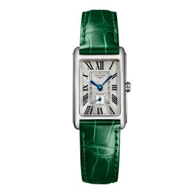 Montre Longines Dolcevita Cadran Argenté "flinqué" Bracelet Alligator