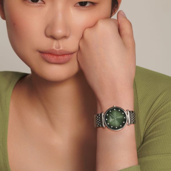 Montre La Grande Classique De Longines Cadran Vert Bracelet Acier