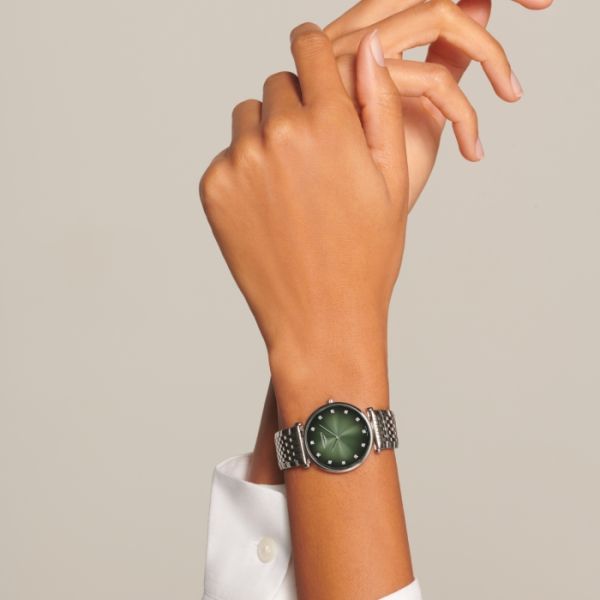 Montre La Grande Classique De Longines Cadran Vert Bracelet Acier