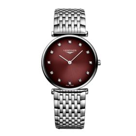 Montre La Grande Classique De Longines Cadran Bordeaux Bracelet Acier