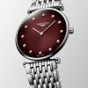Montre La Grande Classique De Longines Cadran Bordeaux Bracelet Acier