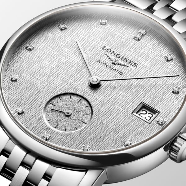 Montre Longines Elegant Collection Cadran Striped Silver Bracelet Acier