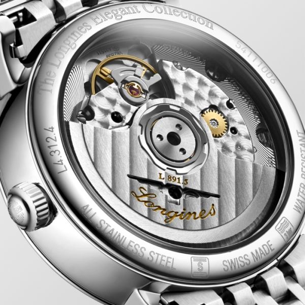 Montre Longines Elegant Collection Cadran Blanc mat Bracelet Acier