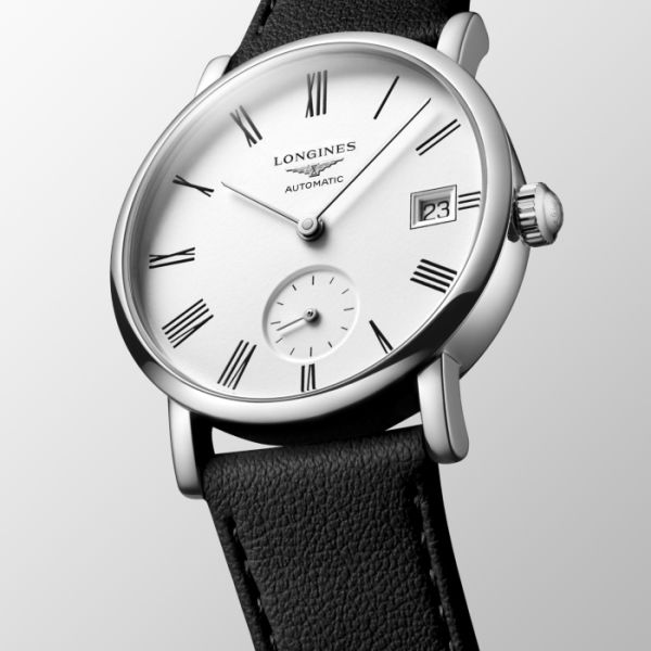 Montre Longines Elegant Collection Cadran Blanc mat Bracelet Cuir