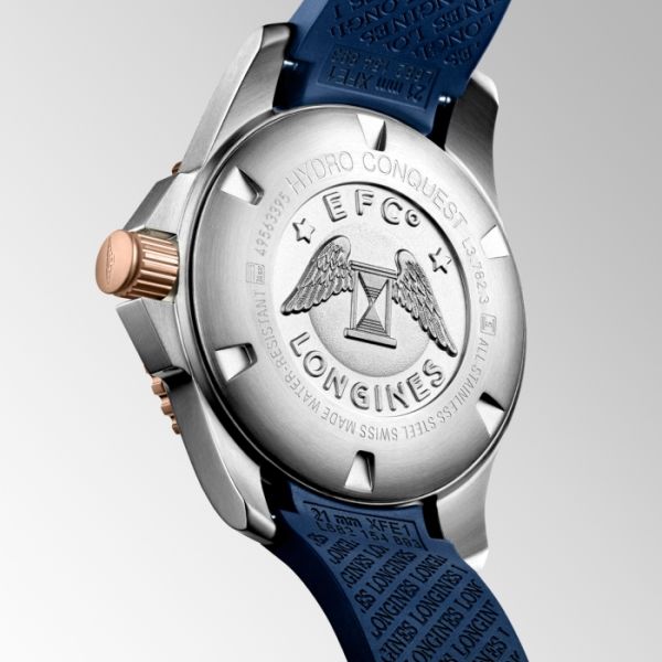 Montre Hydroconquest Cadran Bleu soleillé Bracelet caoutchouc