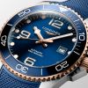 Montre Hydroconquest Cadran Bleu soleillé Bracelet caoutchouc