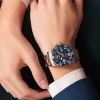 Montre Hydroconquest Cadran Bleu soleillé Bracelet Acier PVD rouge